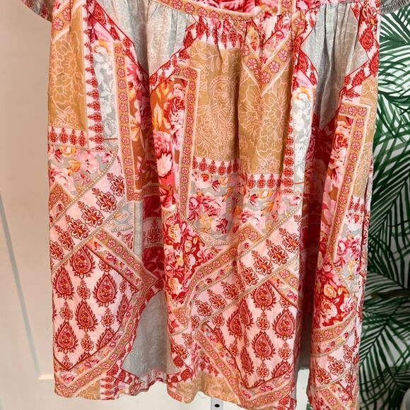 NEW Jacquie the Label Floral Patchwork Puff Sleeve Mini Dress Sz small - Picture 2 of 9